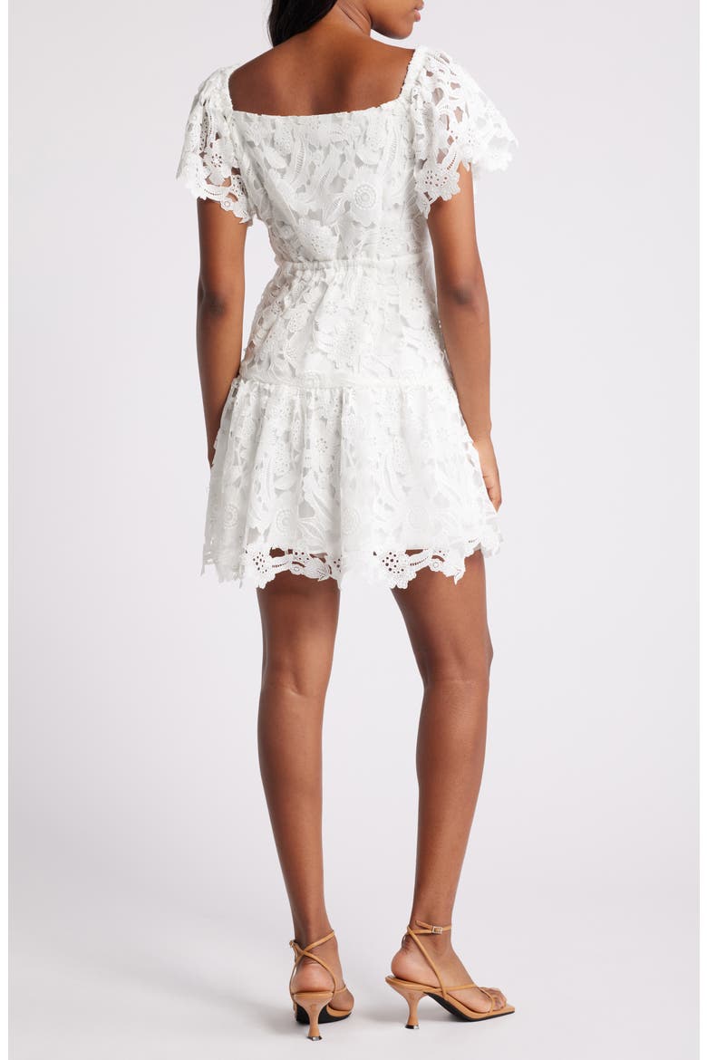 Flutter Sleeve Lace Minidress, Alternate, color, IVORY CLOUD