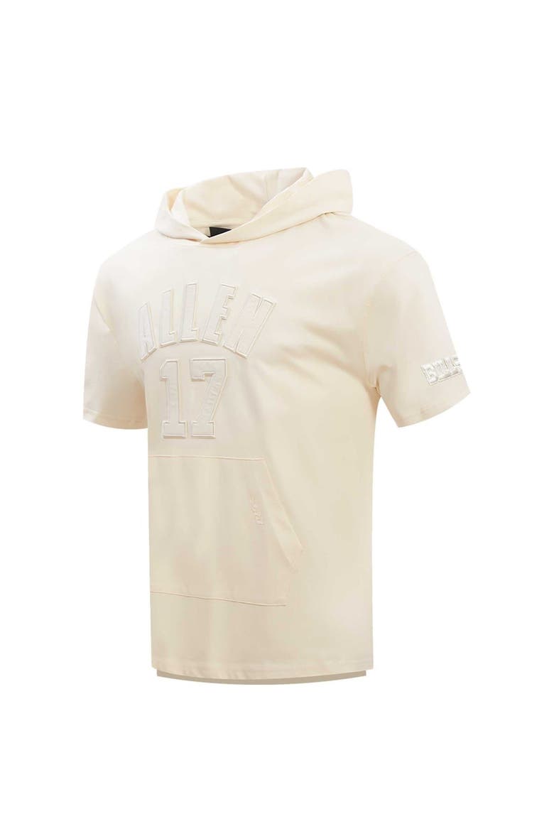 Men's Josh Allen Oatmeal Buffalo Bills Player Name & Number Neutral Short Sleeve Pullover Hoodie, Alternate, color, Oatmeal