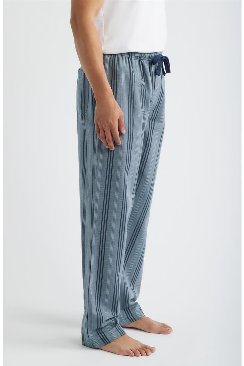 Saltwater Stripe Woven Cotton Lounge Pants, Alternate, color, DENIM STRIPE