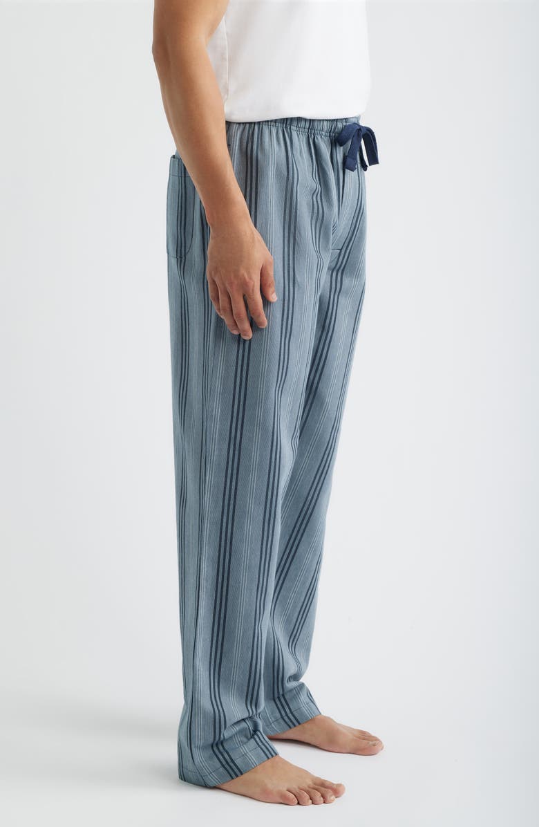 Majestic International Saltwater Stripe Woven Cotton Lounge Pants, Alternate, color, Denim Stripe
