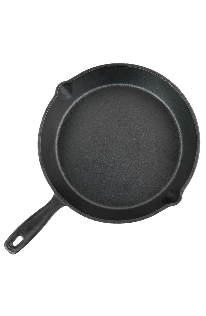 OSTER Castaway 3 Piece Cast Iron Pre-Seasoned Frying Pans, Alternate, color, Black