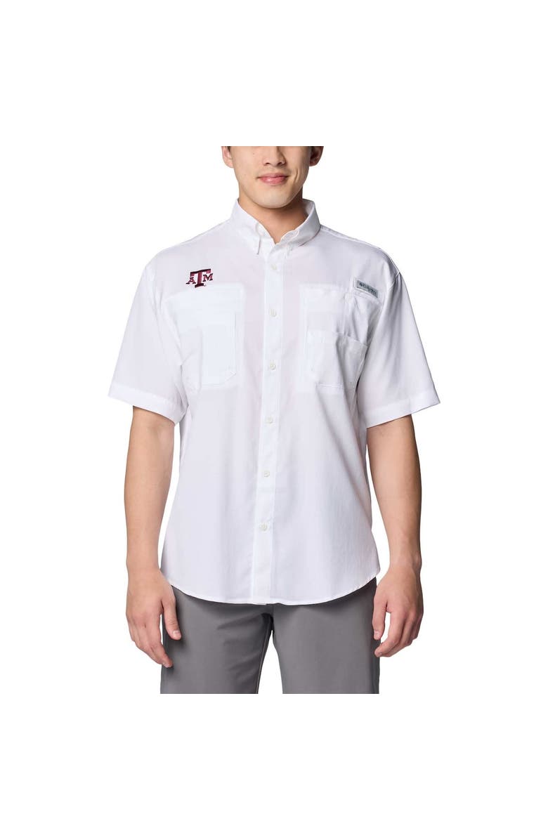 Columbia Men's Columbia White Texas A&M Aggies PFG Tamiami Omni-Shade Button-Down Shirt, Main, color, White