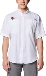 Columbia Men's Columbia White Texas A&M Aggies PFG Tamiami Omni-Shade Button-Down Shirt