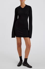 Solid & Striped The Narcia Cutout Long Sleeve Minidress