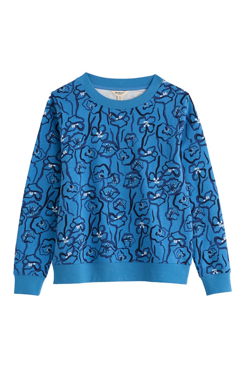Bright Wave Organic Cotton Sweatshirt, Alternate, color, POPPY STEMS SAILBOATS