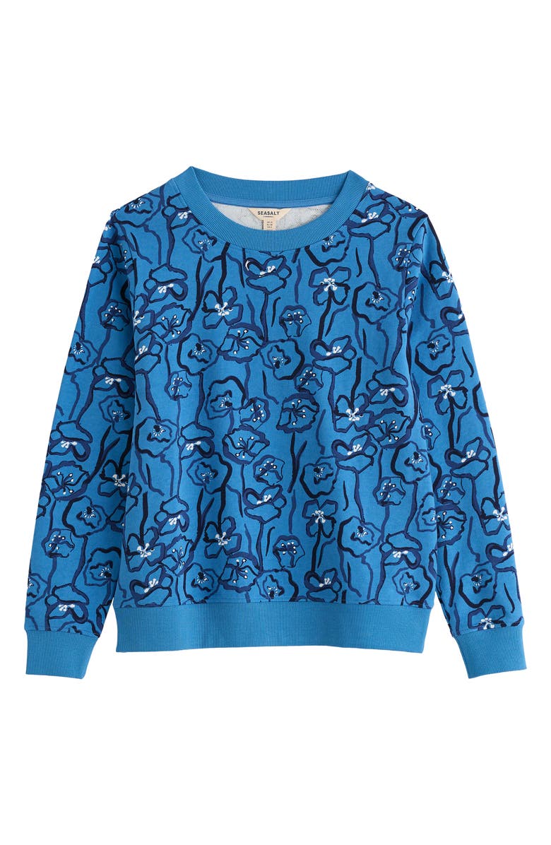 Seasalt Cornwall Bright Wave Organic Cotton Sweatshirt, Alternate, color, Poppy Stems Sailboats
