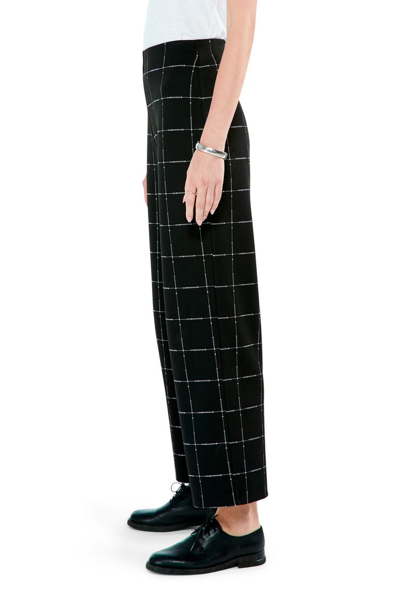 Etched Plaid Wide Leg Pants, Alternate, color, BLACK MULTI