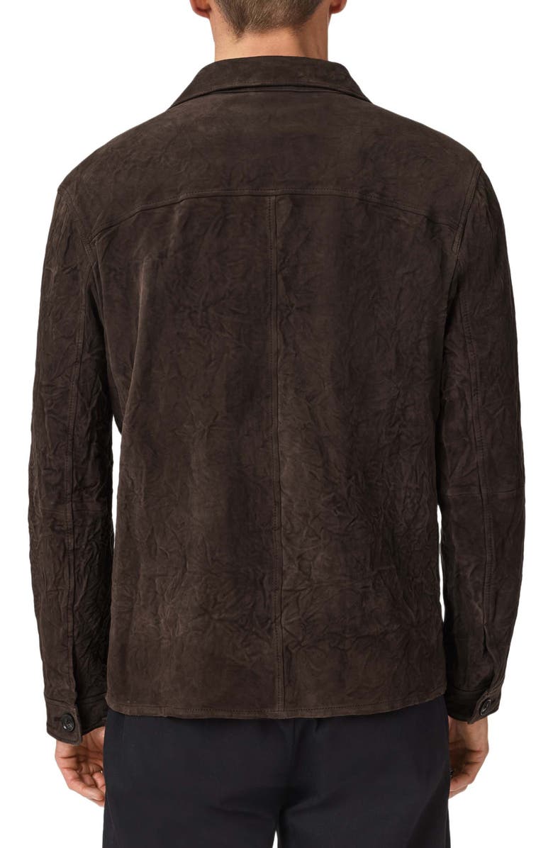 John Varvatos Jesse Suede Shirt Jacket, Alternate, color, Espresso