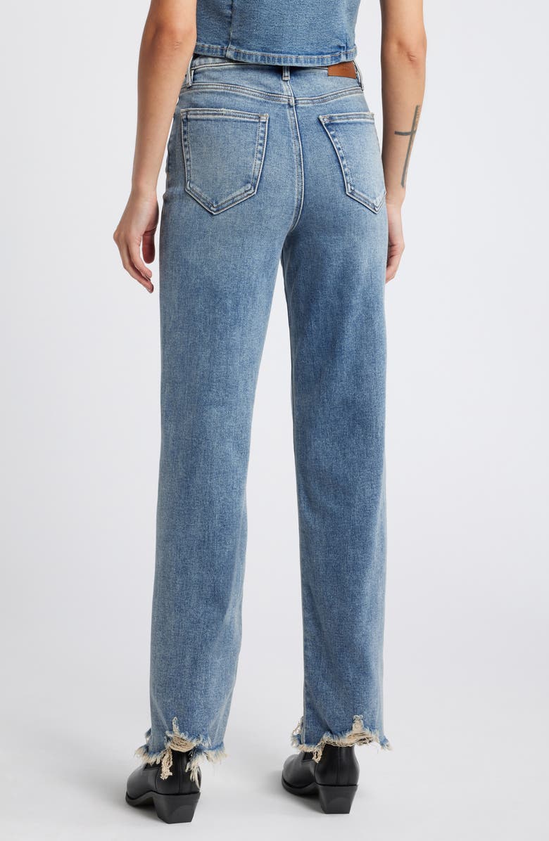 HIDDEN JEANS Chewed Hem High Waist Wide Leg Jeans, Alternate, color, 