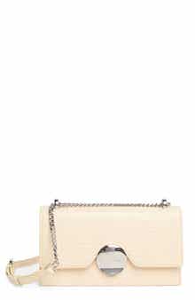 Jade Croc Embossed Crossbody Bag