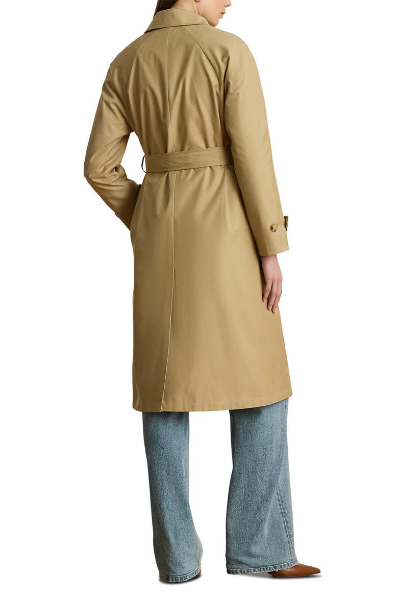 Belted Cotton Blend Trench Coat, Alternate, color, BIRCH TAN