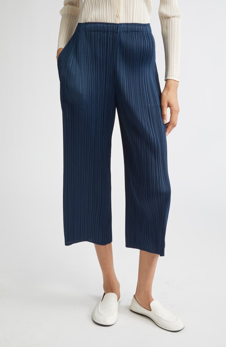 Pleats Please Issey Miyake Monthly Colors April Pleated Crop Straight Leg Pants, Main, color, 
