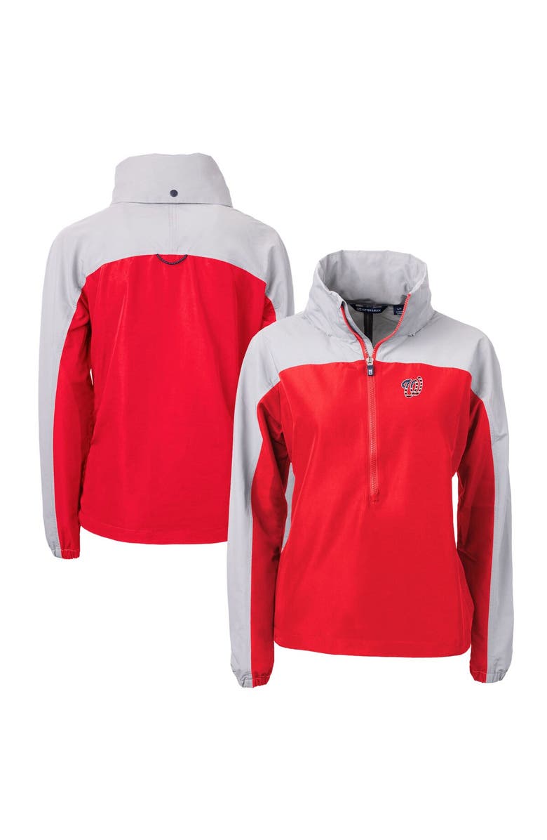 Cutter & Buck Women's Cutter & Buck Red/Gray Washington Nationals Charter Eco Recycled Anorak Jacket, Alternate, color,