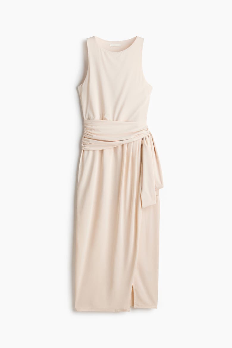 Draped-panel Jersey Dress, Alternate, color, Light beige