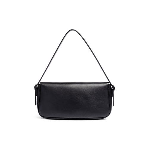 Santoni Black Leather Shoulder Bag In Black