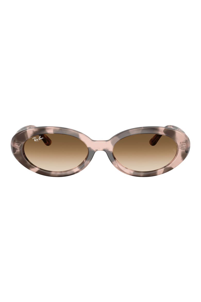 54mm Gradient Oval Sunglasses, Main, color, OPAL PINK HAVANA / CLEAR BROWN