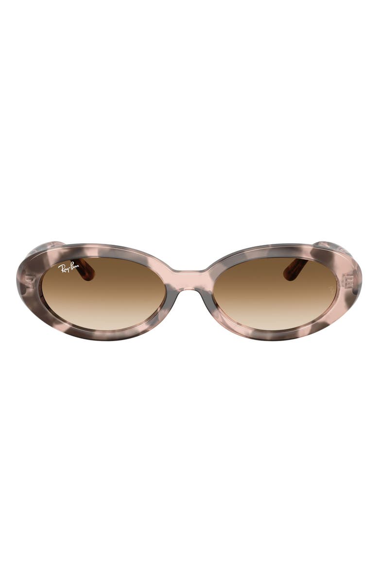 Ray-Ban 54mm Gradient Oval Sunglasses, Main, color, Opal Pink Havana / Clear Brown