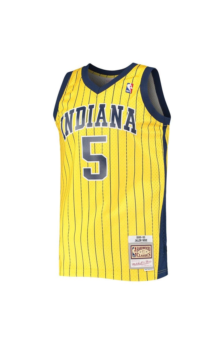 Mitchell & Ness Men's Mitchell & Ness Jalen Rose Gold Indiana Pacers 1999-00 Hardwood Classics Swingman Jersey, Alternate, color, 