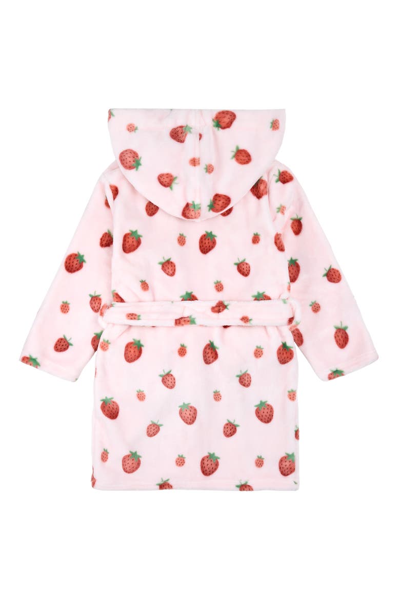 Kids' Hooded Robe, Alternate, color, PINK STRAWBERRY