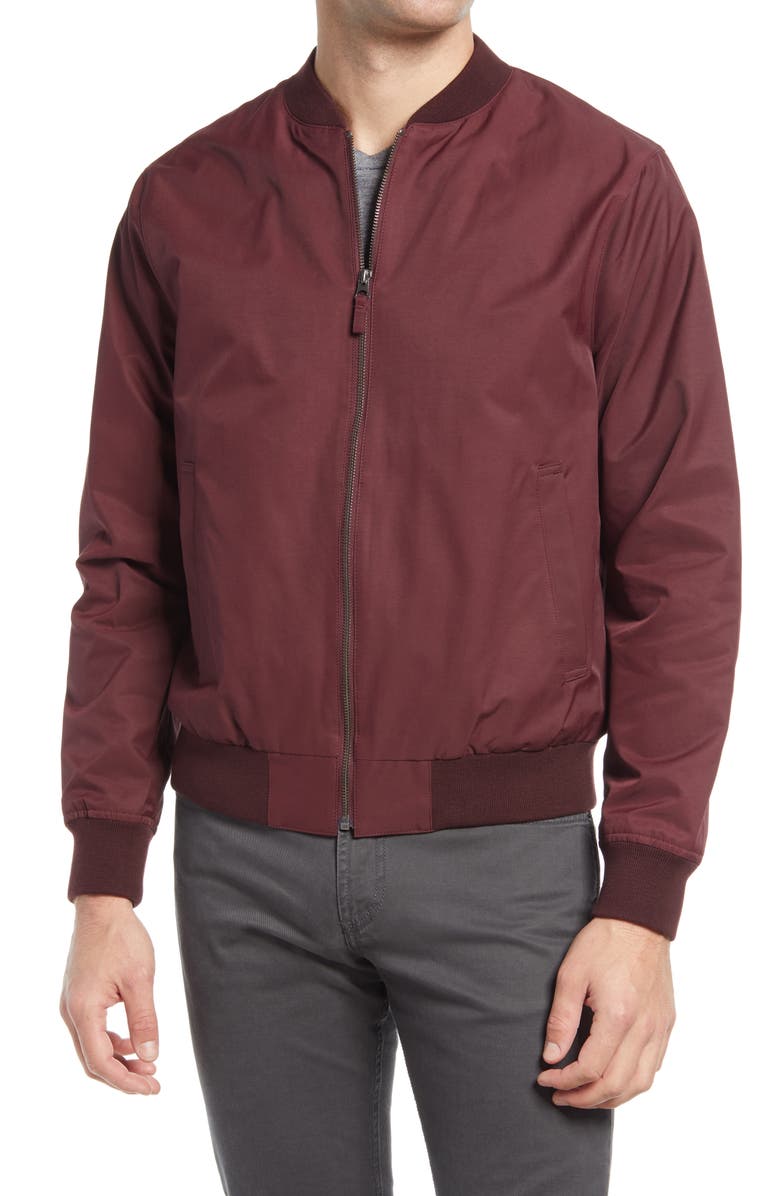 Bonobos New Boulevard Bomber Jacket, Alternate, color, Burgundy