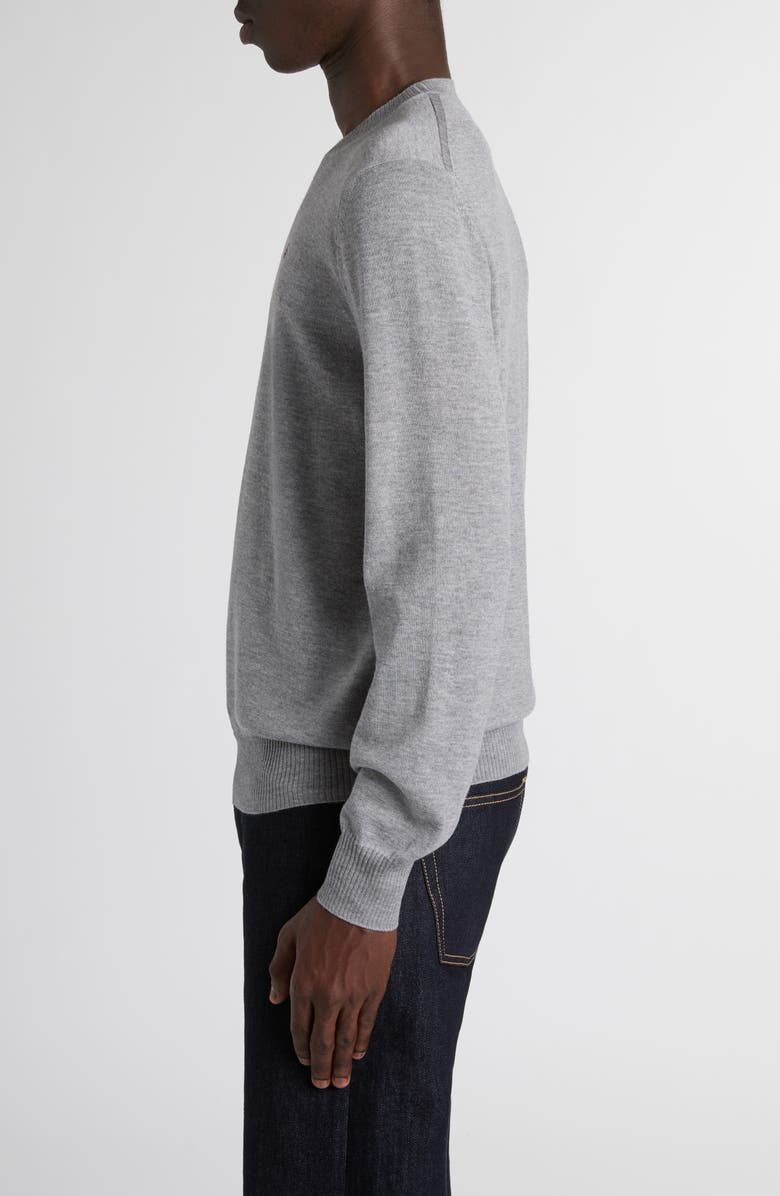 McQueen Wool Crewneck Sweater, Alternate, color, Palegrey/ Bordeaux