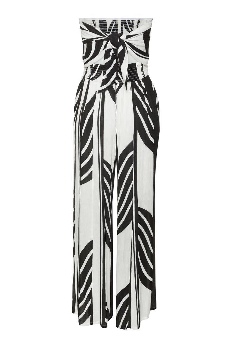 Strapless Wide Leg Jumpsuit, Alternate, color, Ivory & Black