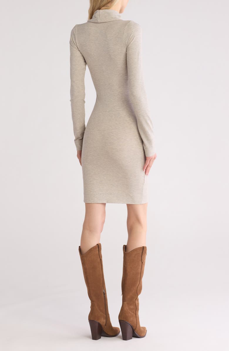 GO COUTURE Cowl Neck Long Sleeve Minidress, Alternate, color, Marble Rib