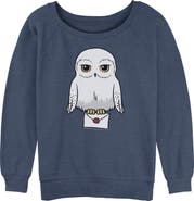 HARRY POTTER Junior's Harry Potter Cartoon Hedwig Letter  Sweatshirt