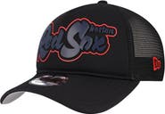 New Era Men's New Era Black Boston Red Sox Retro Bold A-Frame Trucker 9FORTY Adjustable Hat