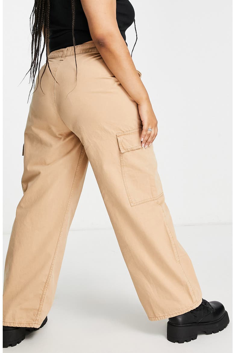Curve Oversize Cargo Trousers, Alternate, color, BROWN