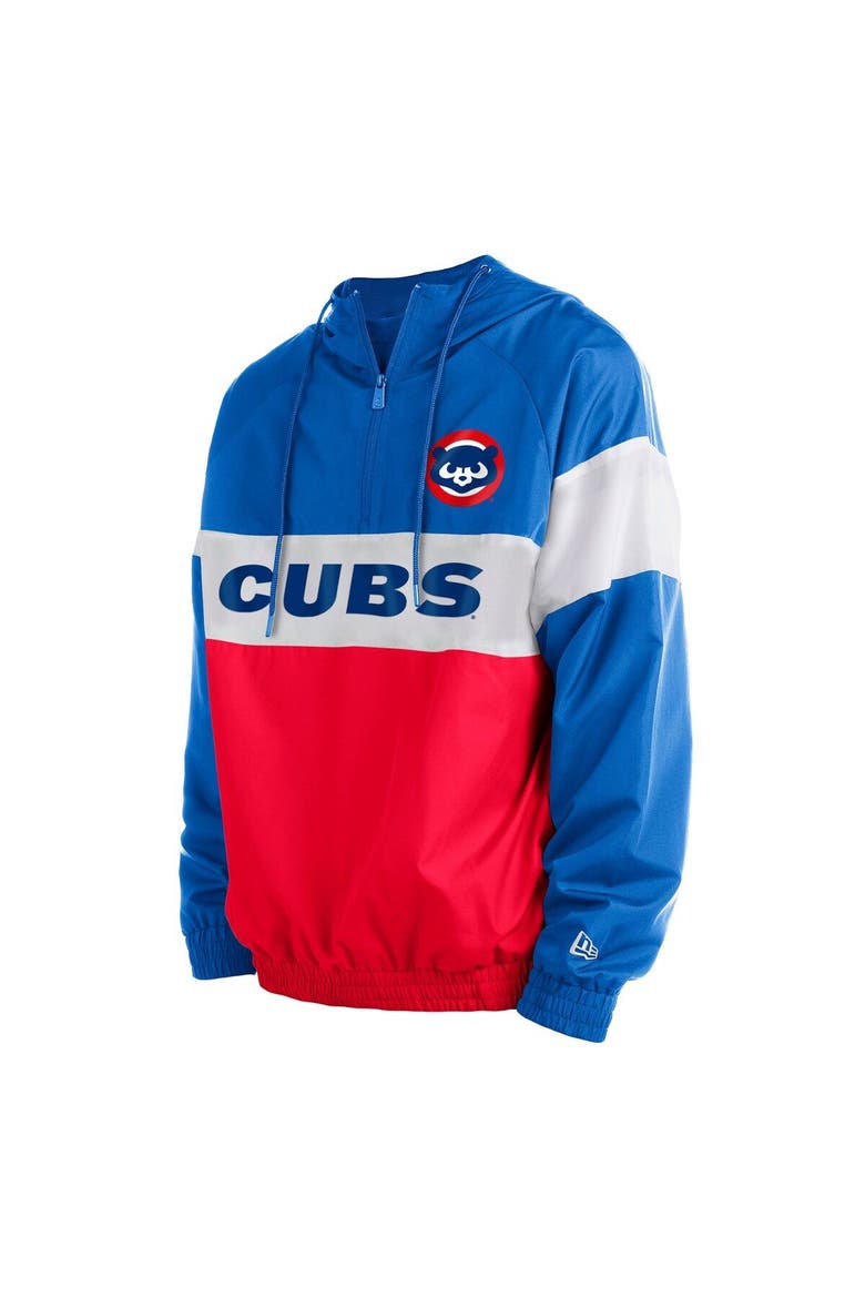Men's New Era Red Chicago Cubs Raglan Quarter-Zip Hoodie, Alternate, color, Red