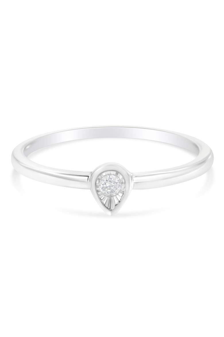 Silver 1/20 Cttw Diamond Teardrop Pear-Shaped Miracle Set Promise Ring, Alternate, color, Silver