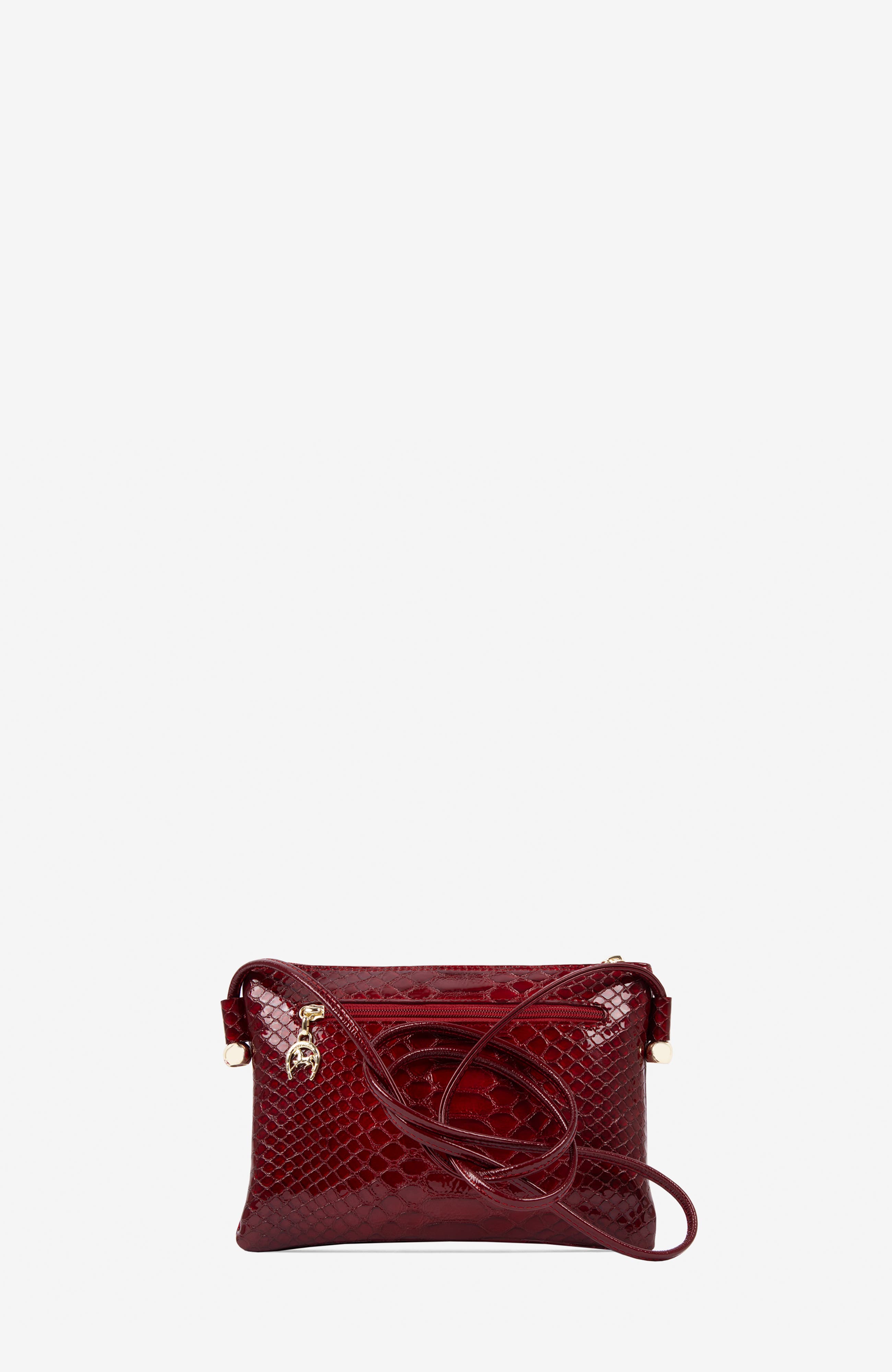 Gallop Patent Leather Crossbody Bag 593, Alternate, color, Red
