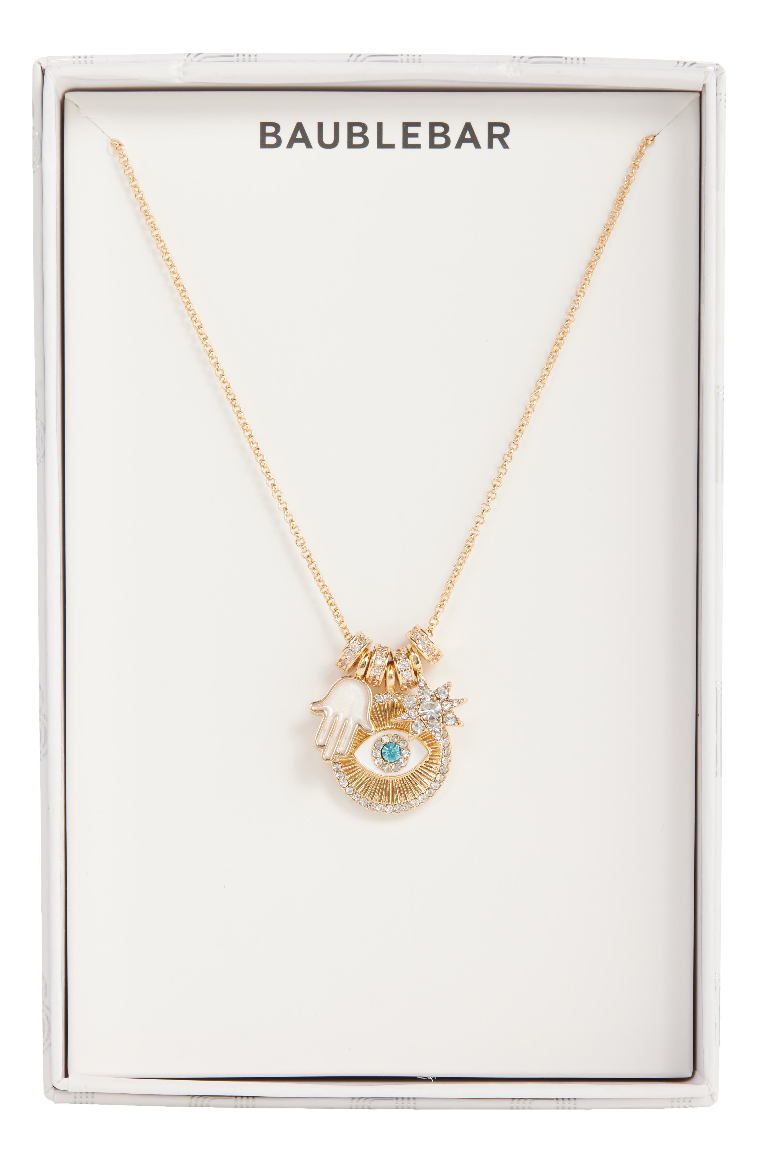 BaubleBar High Vibrations Evil Eye Charm Necklace
