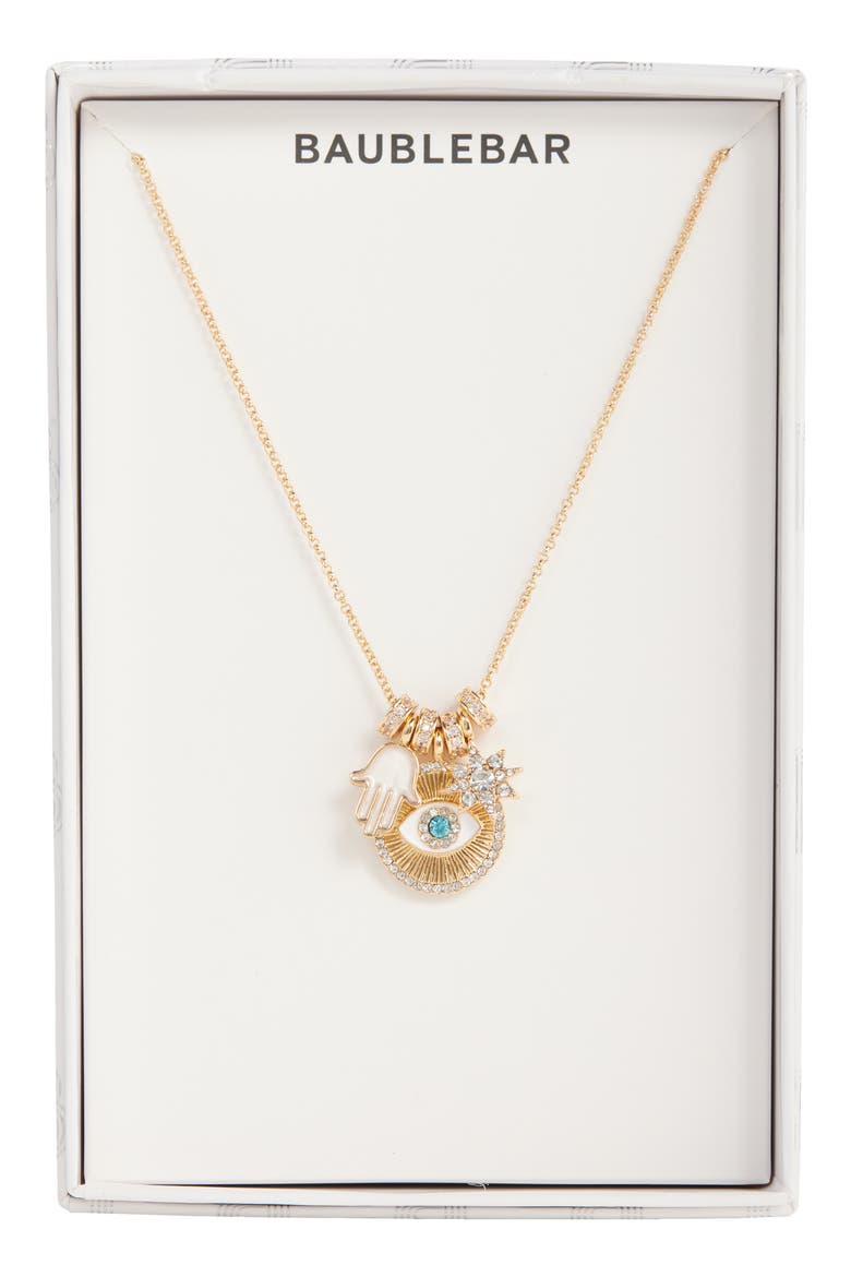 High Vibrations Evil Eye Charm Necklace, Main, color, TURQUOISE