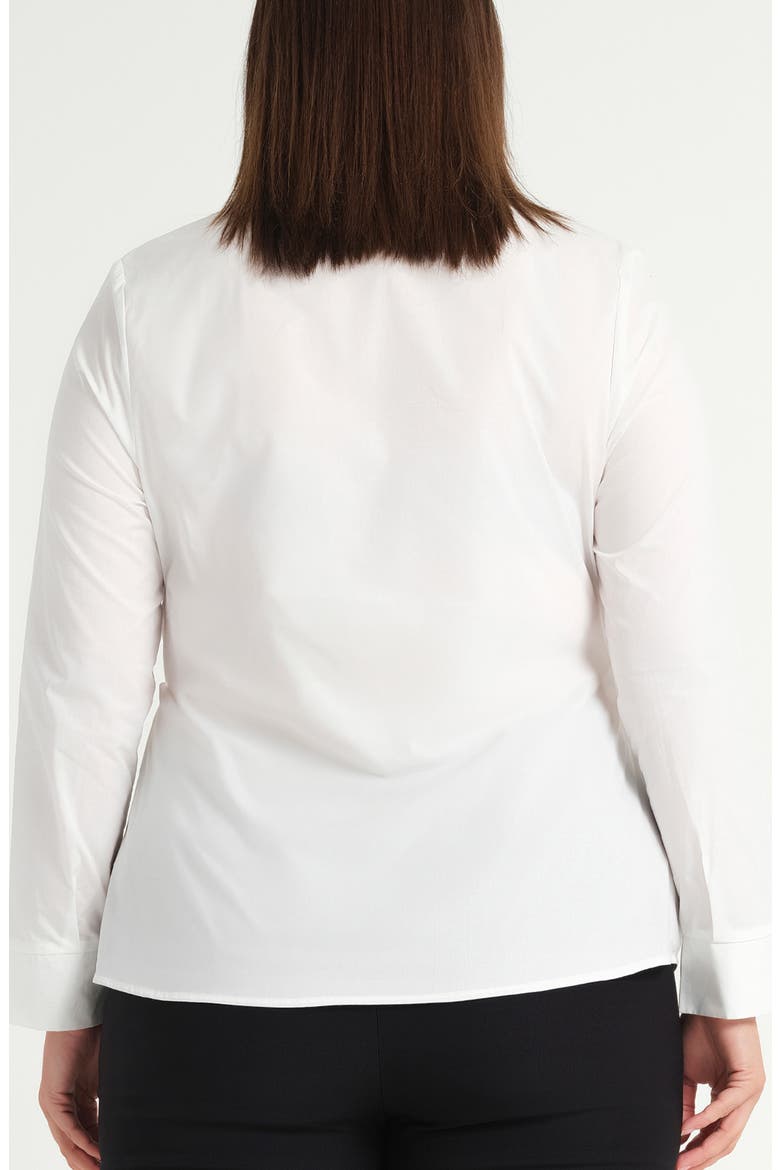 Leo Tie Front Cotton Button-Up Top, Alternate, color, MILK