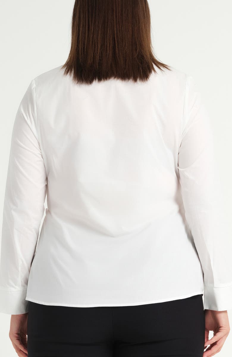 Estelle Leo Tie Front Cotton Button-Up Top, Alternate, color, Milk