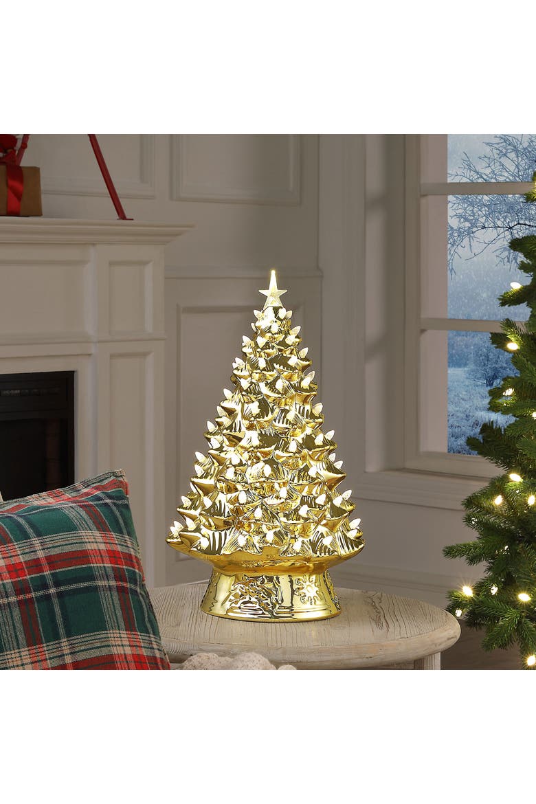 18 in. Nostalgic Ceramic Tree, Alternate, color, Gold