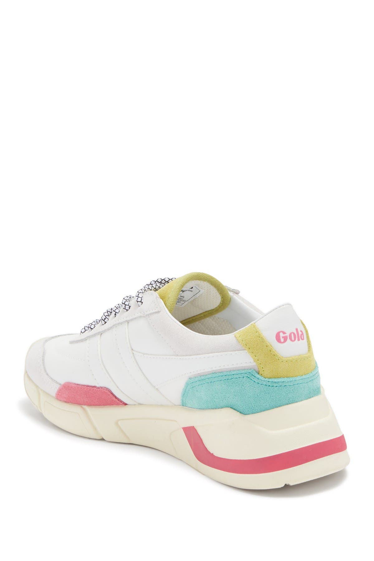 Gola Eclipse Trident Lace-Up Sneaker, Alternate, color, White/Fluro Pink/Seamist