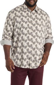 Synrgy by DXL Big & Tall Rolled-sleeve Floral Print Sport Shirt