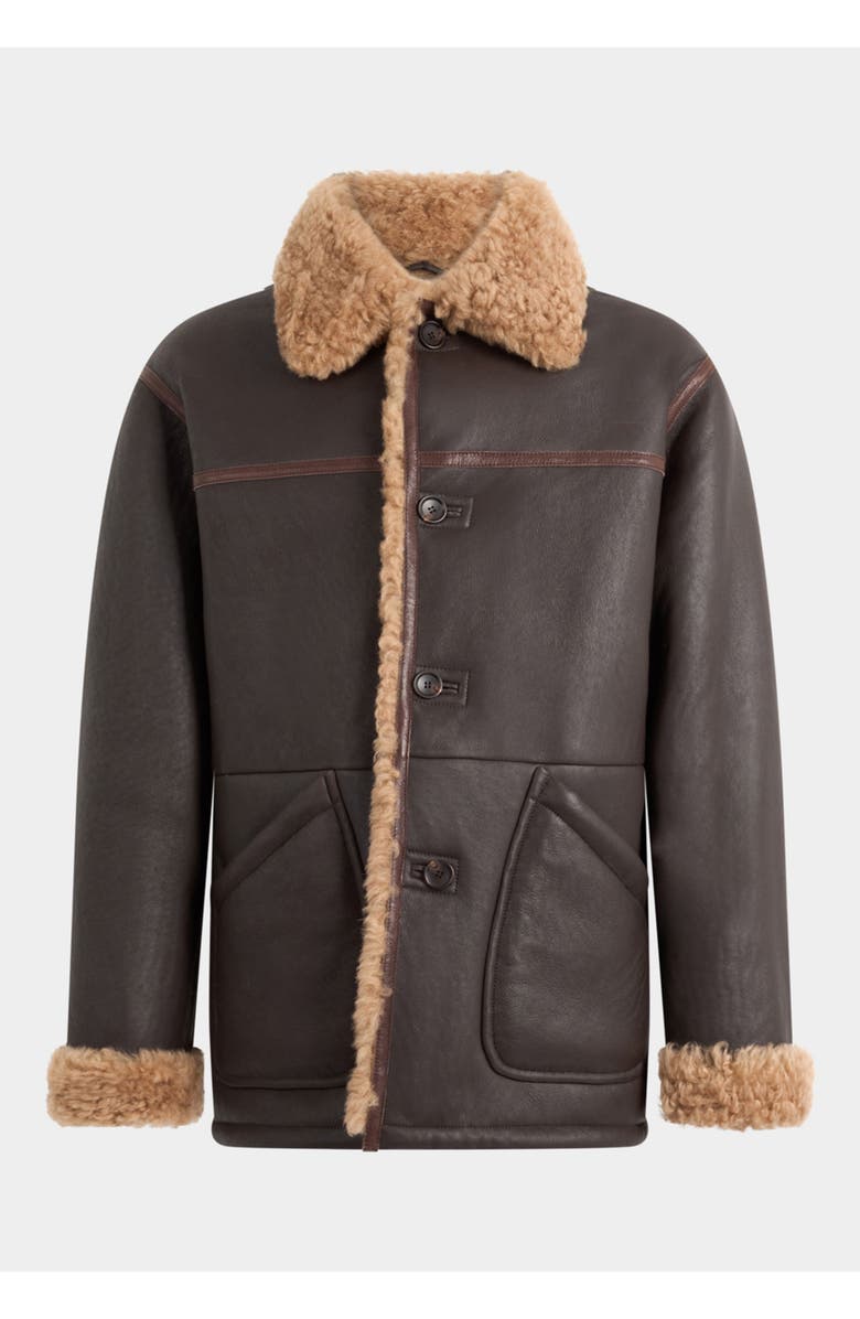 Bally Coat in And Shearling, Main, color, Brown