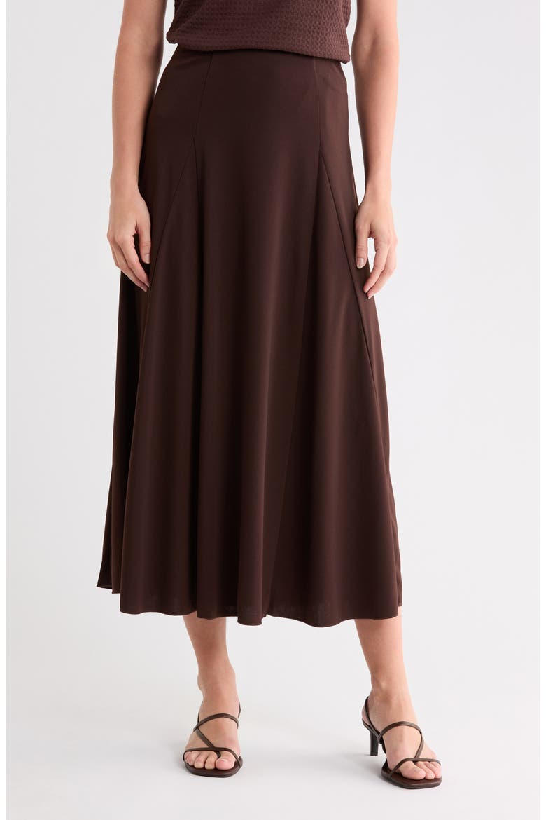 Woven A-Line Skirt, Main, color, CHOCOLATE