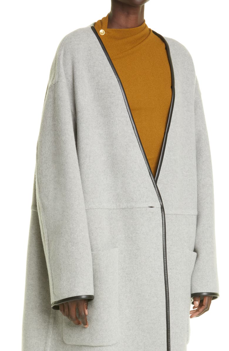 Proenza Schouler Oversize Double Face Cashmere Coat with Removable Collar, Alternate, color,