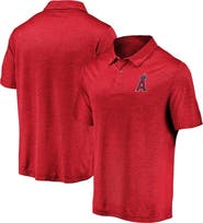 FANATICS Men's Fanatics Branded Red Los Angeles Angels Iconic Striated Primary Logo Polo