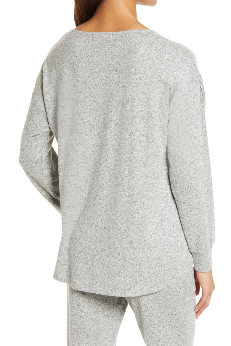 V-Neck Fleece Top, Alternate, color, H GREY