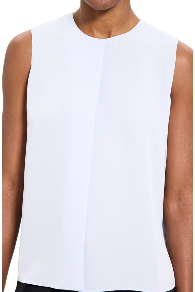 Flap Detail Sleeveless Silk Shell, Alternate, color, ICE