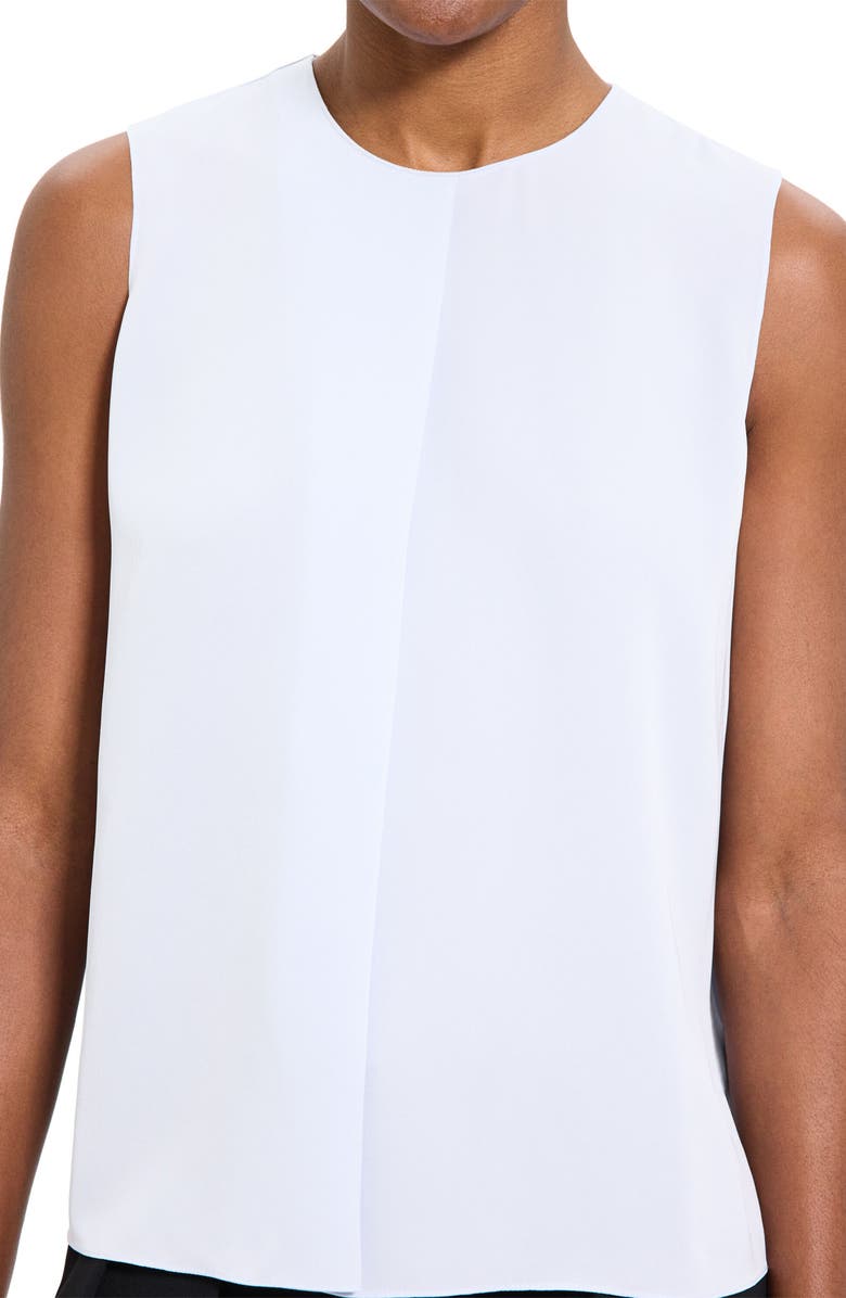 Theory Flap Detail Sleeveless Silk Shell, Alternate, color,