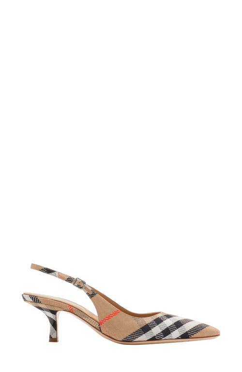 Burberry Slingback Pumps Birdie Check Women In Sand Ip Check
