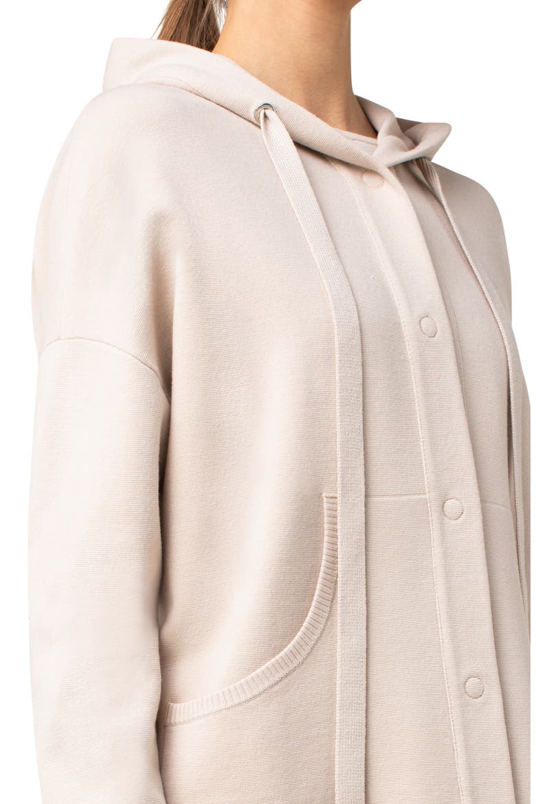 Snap Front Wool Hoodie, Alternate, color, OAT