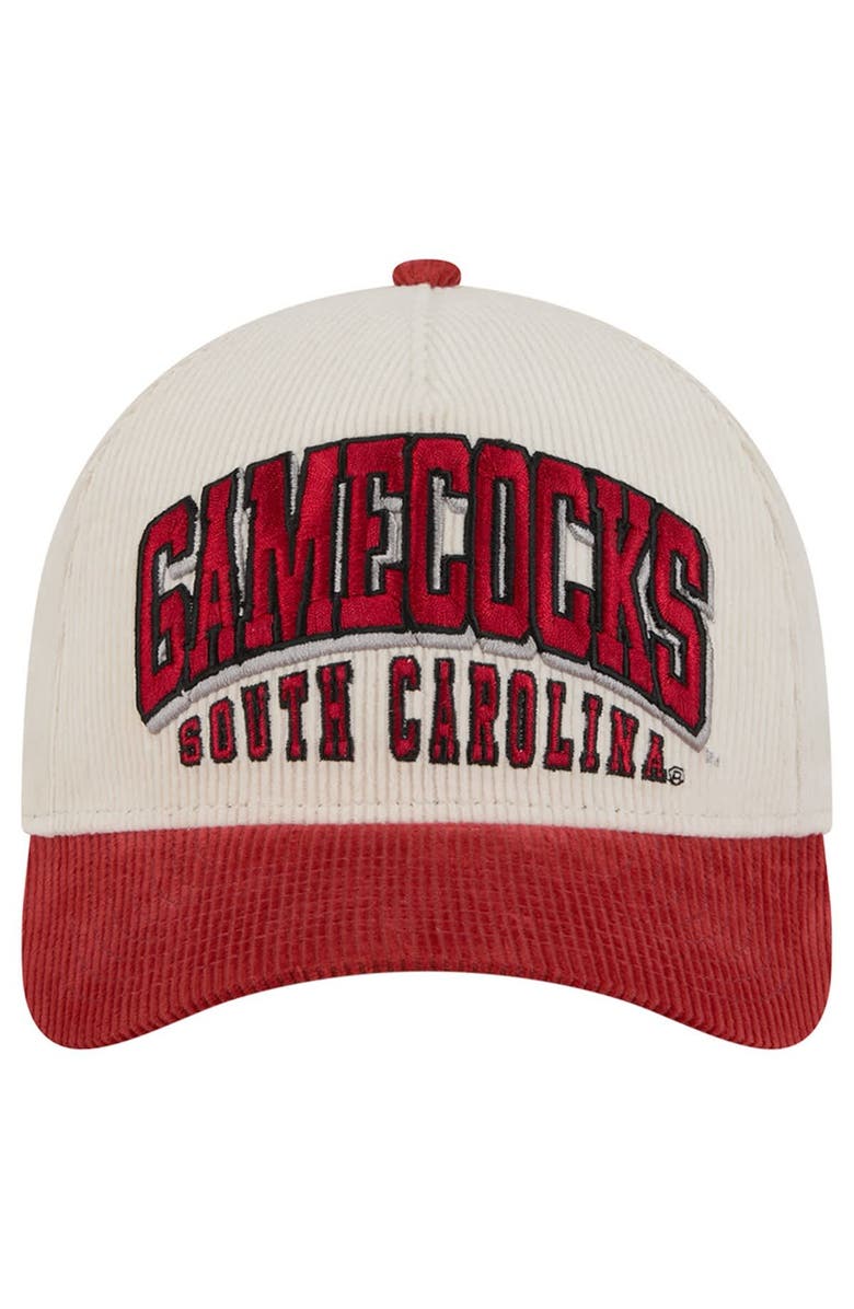 New Era Men's New Era Garnet/Cream South Carolina Gamecocks Arch Two-Tone Corduroy 9FORTY A-Frame Adjustable Hat, Alternate, color, Garnet